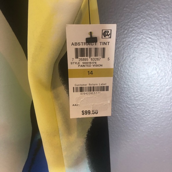 Alfani Abstract Watercolor Bias-Cut Dress Size 14 NWT - Picture 4 of 9